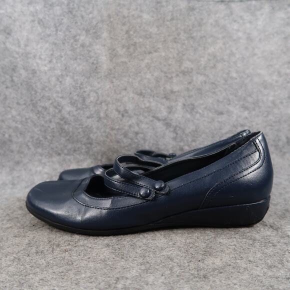 Croft & Barrow Shoes Womens 6.5 Casual Mary Jane Clare Navy Slip On Low Wedge - Picture 4 of 12
